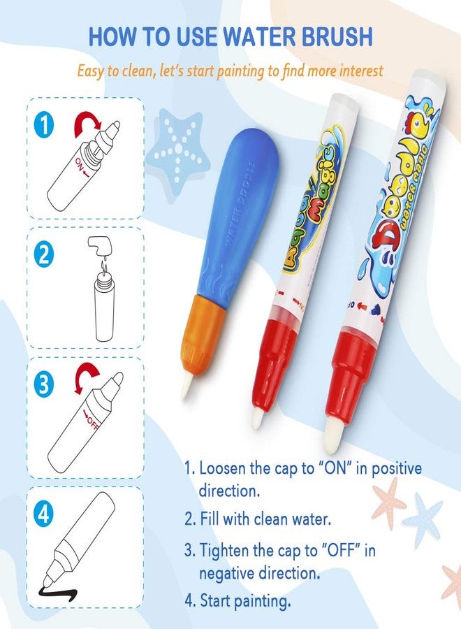 Toyk Water Doodle Mat - Kids Painting Writing Color Doodle Drawing Mat Toy Bring Magic Pens Educational Toys for Age 2 3 4 5 6 7 Year Old Girls Boys Age Toddler Gift - Image 4